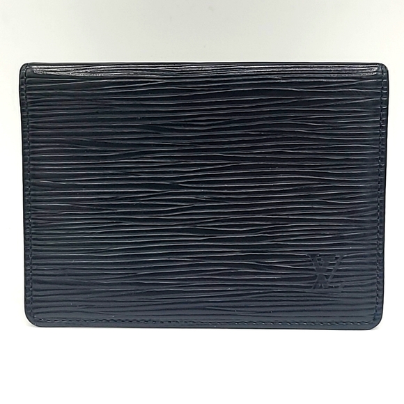 Louis Vuitton Epi Black Leather Bifold Card Holder - Picture 1 of 10